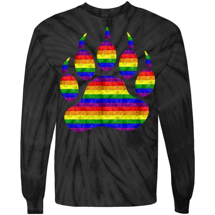 Rainbow Bear Paw Tie-Dye Long Sleeve Shirt