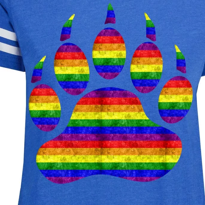 Rainbow Bear Paw Enza Ladies Jersey Football T-Shirt