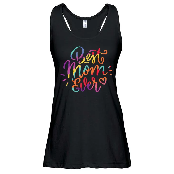 Rainbow Best Mom Ever Ladies Essential Flowy Tank