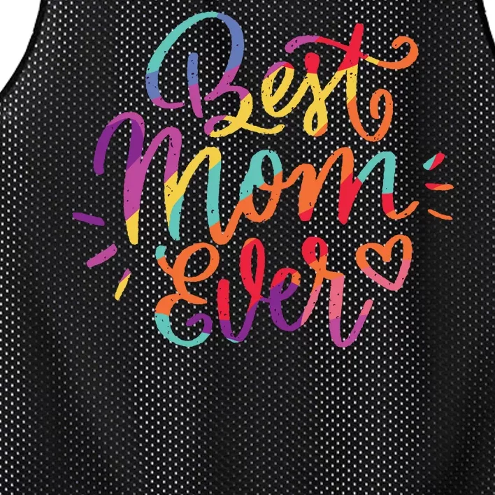 Rainbow Best Mom Ever Mesh Reversible Basketball Jersey Tank