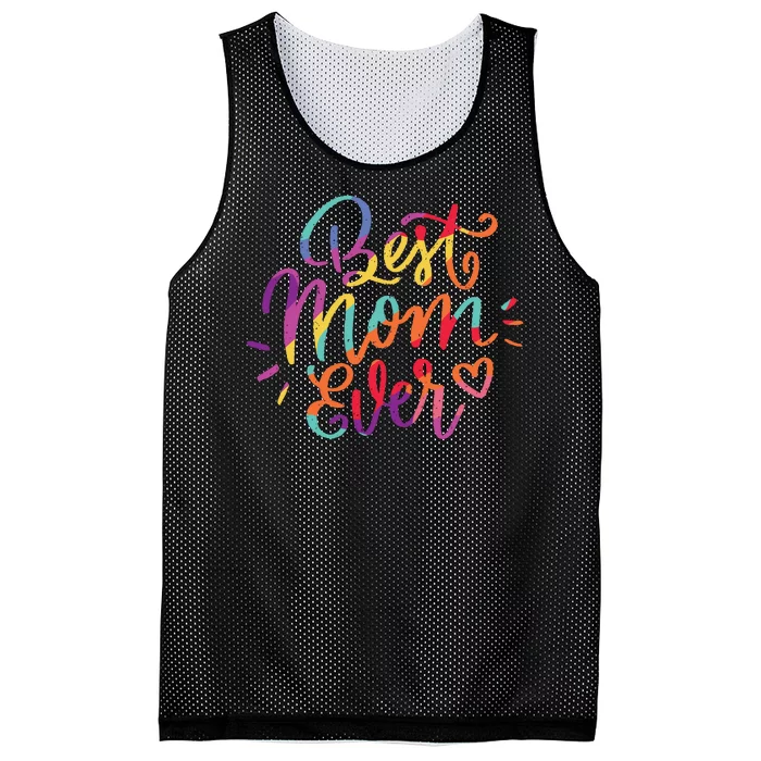 Rainbow Best Mom Ever Mesh Reversible Basketball Jersey Tank