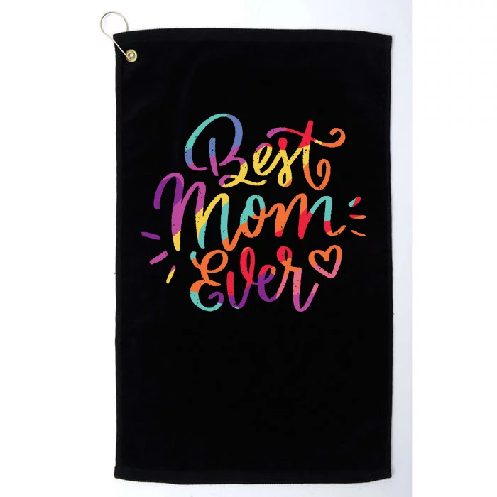 Rainbow Best Mom Ever Platinum Collection Golf Towel