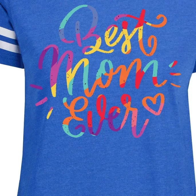 Rainbow Best Mom Ever Enza Ladies Jersey Football T-Shirt