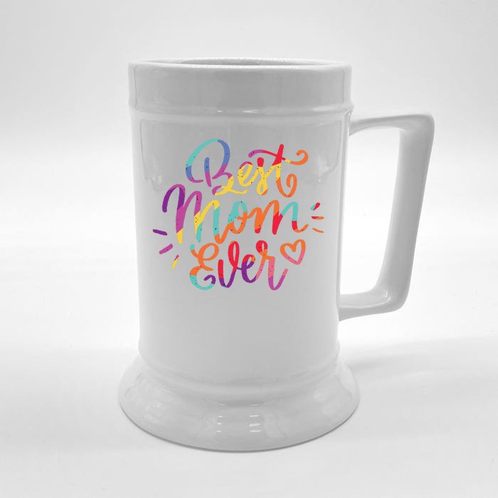 Rainbow Best Mom Ever Front & Back Beer Stein