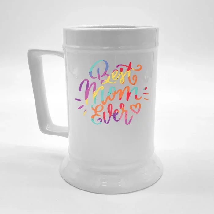 Rainbow Best Mom Ever Front & Back Beer Stein