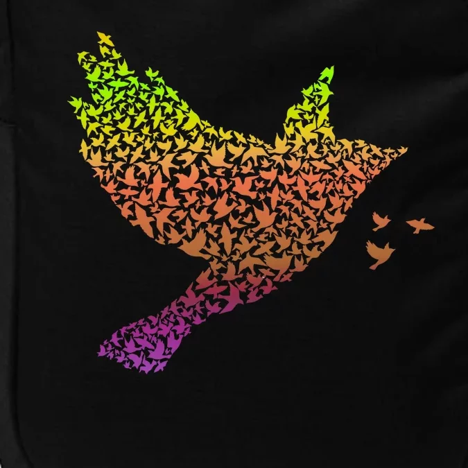 Rainbow Bird Abstract Flock Impact Tech Backpack