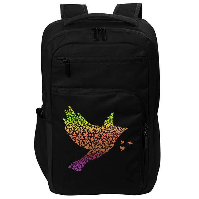 Rainbow Bird Abstract Flock Impact Tech Backpack