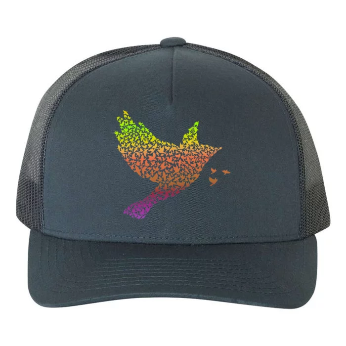 Rainbow Bird Abstract Flock Yupoong Adult 5-Panel Trucker Hat