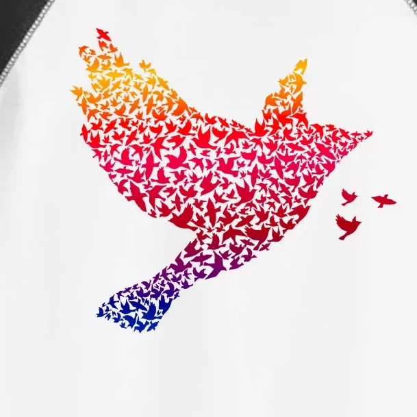 Rainbow Bird Abstract Flock Toddler Fine Jersey T-Shirt