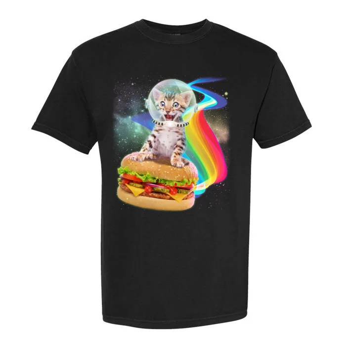 Rainbow Burger Space Cat Garment-Dyed Heavyweight T-Shirt