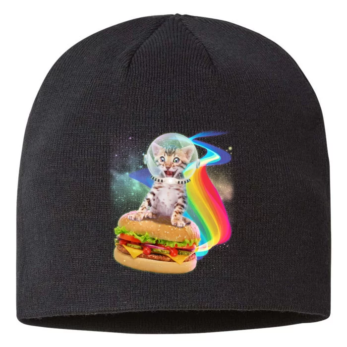 Rainbow Burger Space Cat 8 1/2in Sustainable Knit Beanie