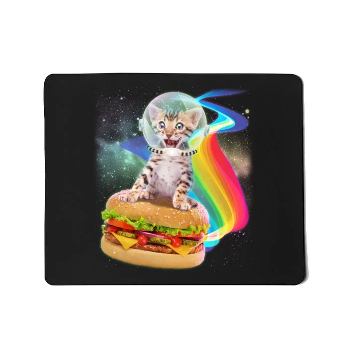 Rainbow Burger Space Cat Mousepad