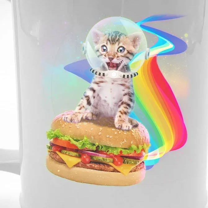 Rainbow Burger Space Cat Front & Back Beer Stein