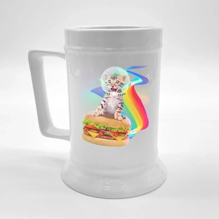 Rainbow Burger Space Cat Front & Back Beer Stein