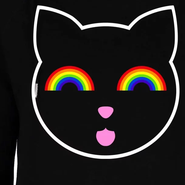 Rainbow Cat LGBT Ally Womens Funnel Neck Pullover Hood