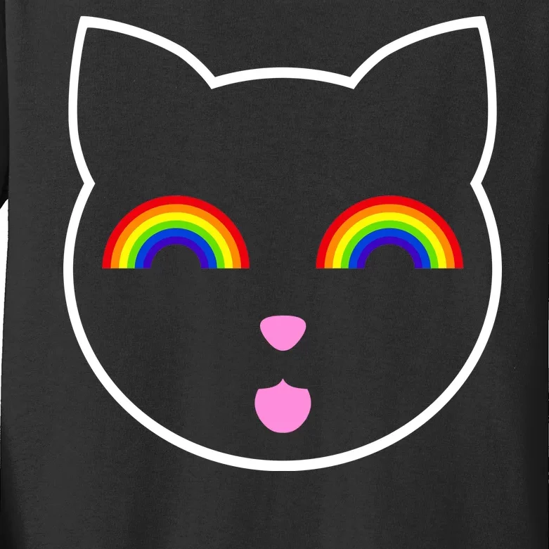 Rainbow Cat LGBT Ally Kids Long Sleeve Shirt