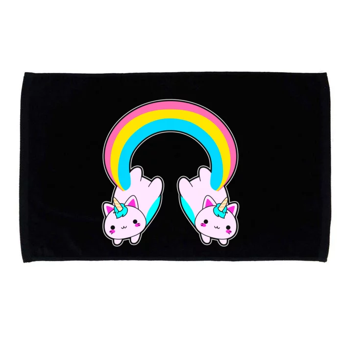 Rainbow Cat Twin Caticorns Microfiber Hand Towel