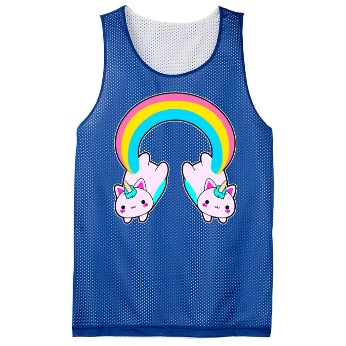 Rainbow Cat Twin Caticorns Mesh Reversible Basketball Jersey Tank