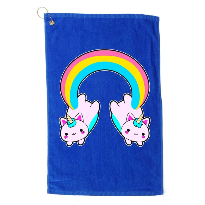 Rainbow Cat Twin Caticorns Platinum Collection Golf Towel