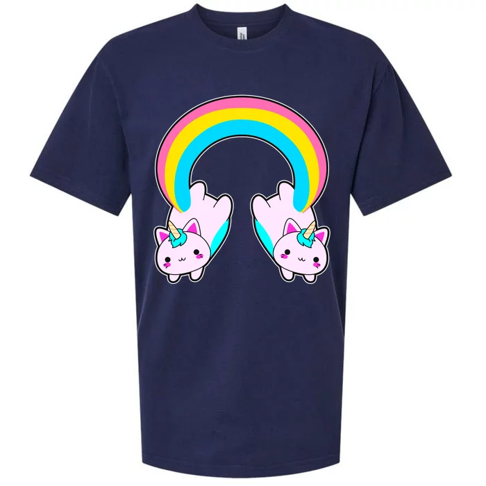 Rainbow Cat Twin Caticorns Sueded Cloud Jersey T-Shirt