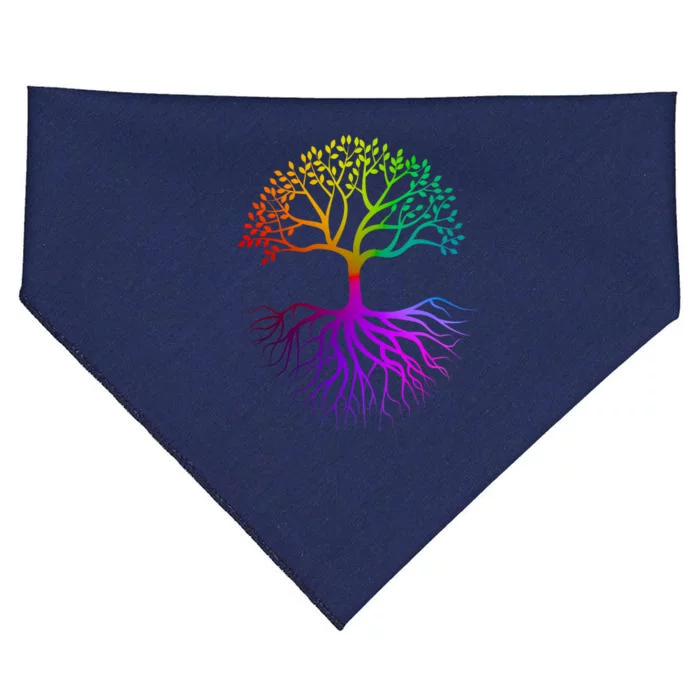 Rainbow Colorful - Tree Of life USA-Made Doggie Bandana