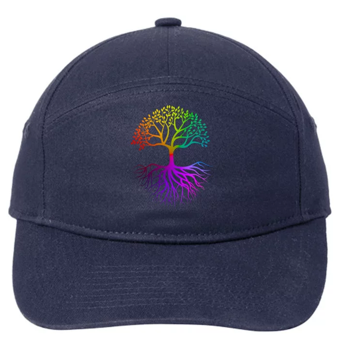 Rainbow Colorful - Tree Of life 7-Panel Snapback Hat