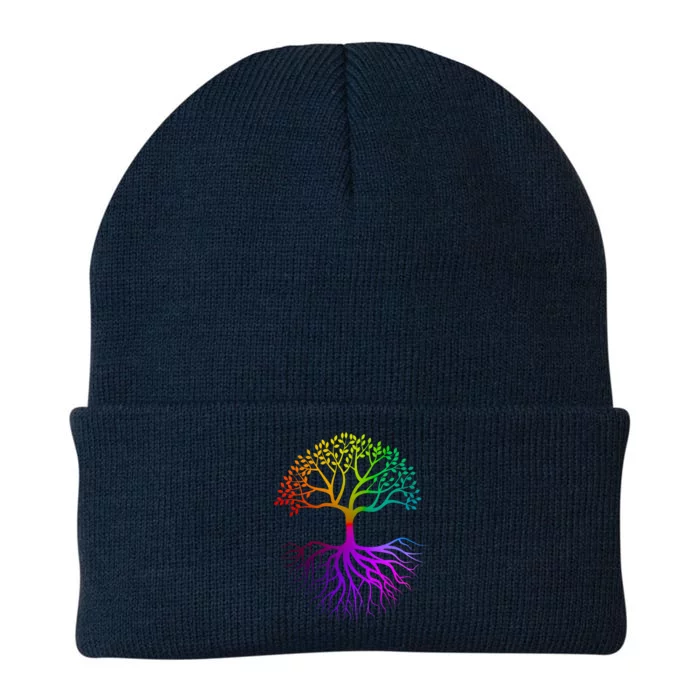 Rainbow Colorful - Tree Of life Knit Cap Winter Beanie