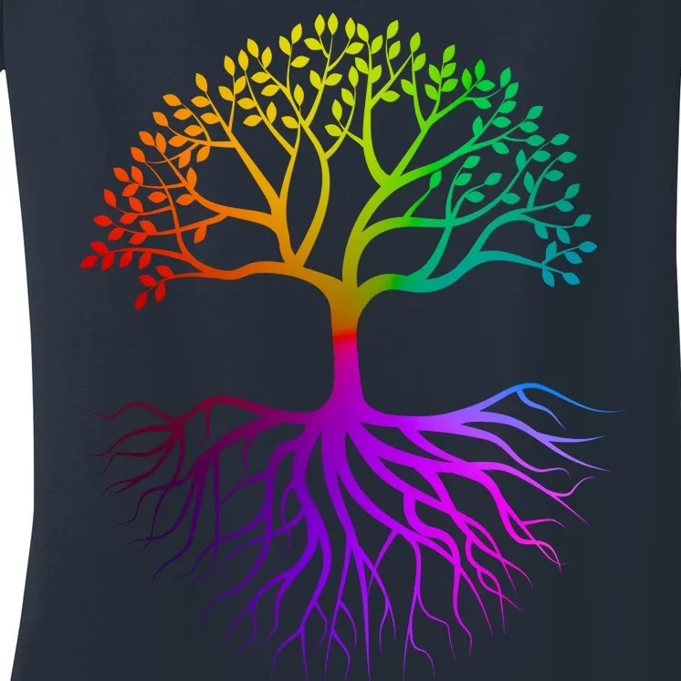 Rainbow Colorful - Tree Of life Women's V-Neck T-Shirt