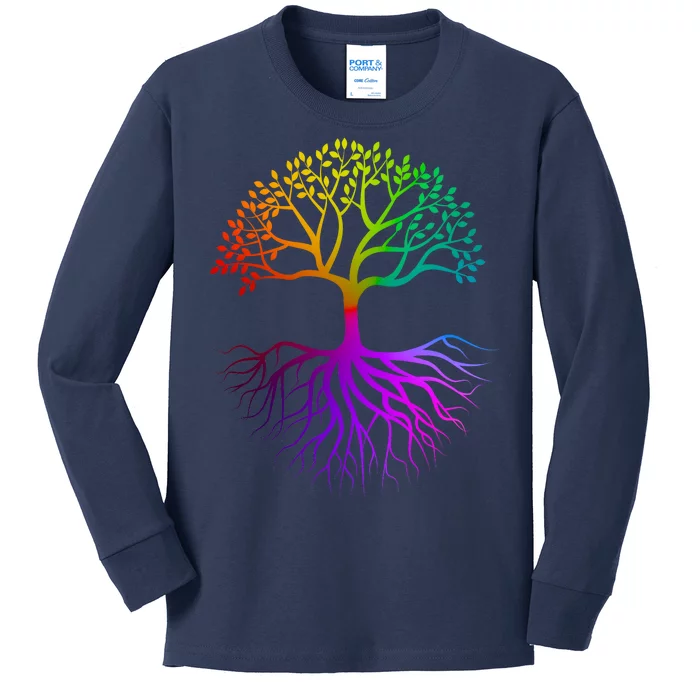 Rainbow Colorful - Tree Of life Kids Long Sleeve Shirt