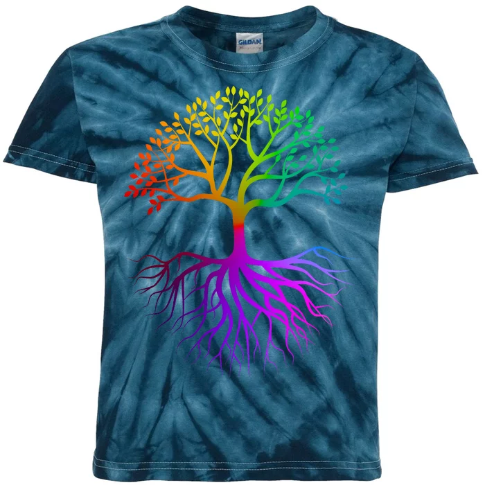 Rainbow Colorful - Tree Of life Kids Tie-Dye T-Shirt