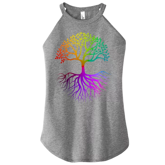 Rainbow Colorful - Tree Of life Women’s Perfect Tri Rocker Tank