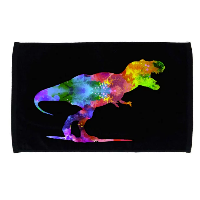 Rainbow Colorful Trex Dinosaur Microfiber Hand Towel