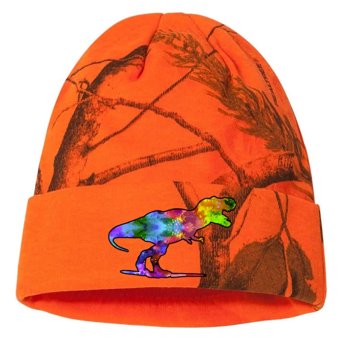 Rainbow Colorful Trex Dinosaur Kati - 12in Camo Beanie