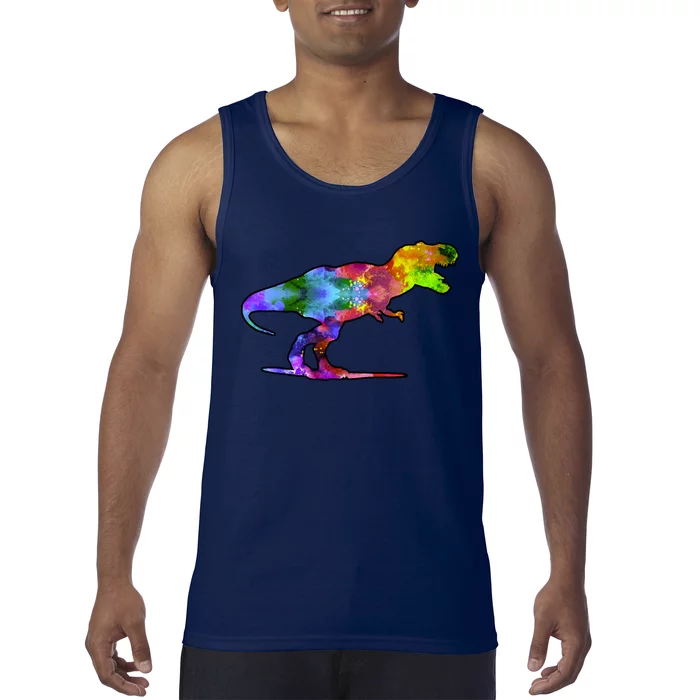 Rainbow Colorful Trex Dinosaur Tank Top