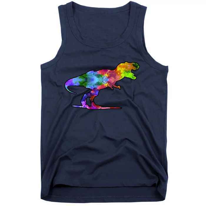 Rainbow Colorful Trex Dinosaur Tank Top