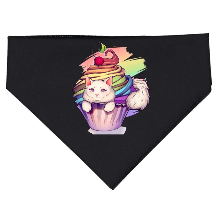 Rainbow Cupcake Kitten Cute Cat USA-Made Doggie Bandana