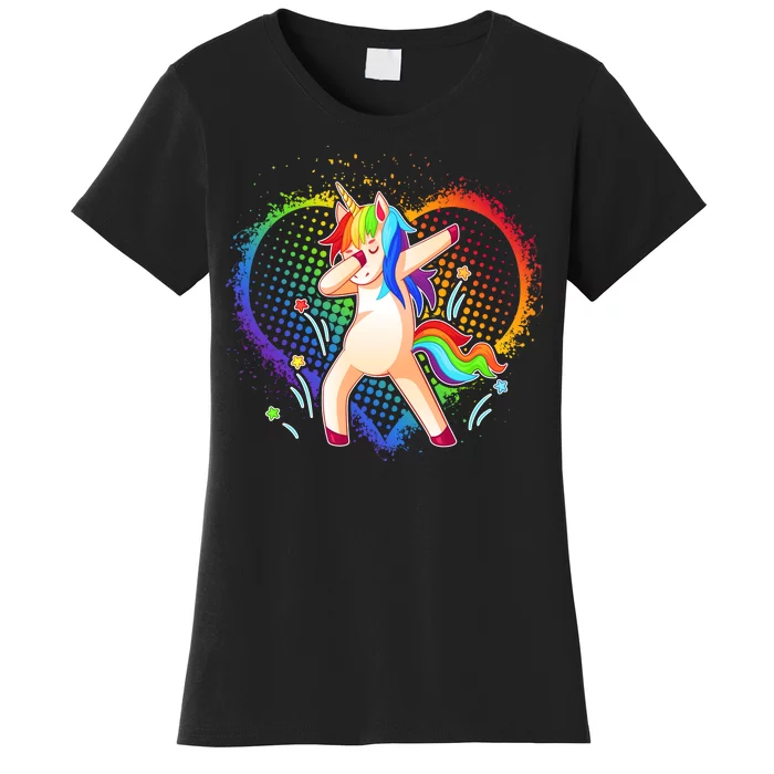 Rainbow Dabbing Unicorn Women's T-Shirt