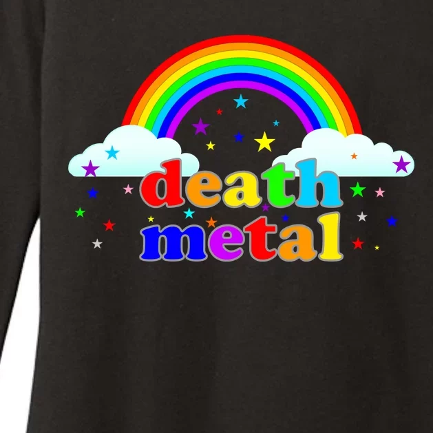 Rainbow Death Metal Logo Womens CVC Long Sleeve Shirt