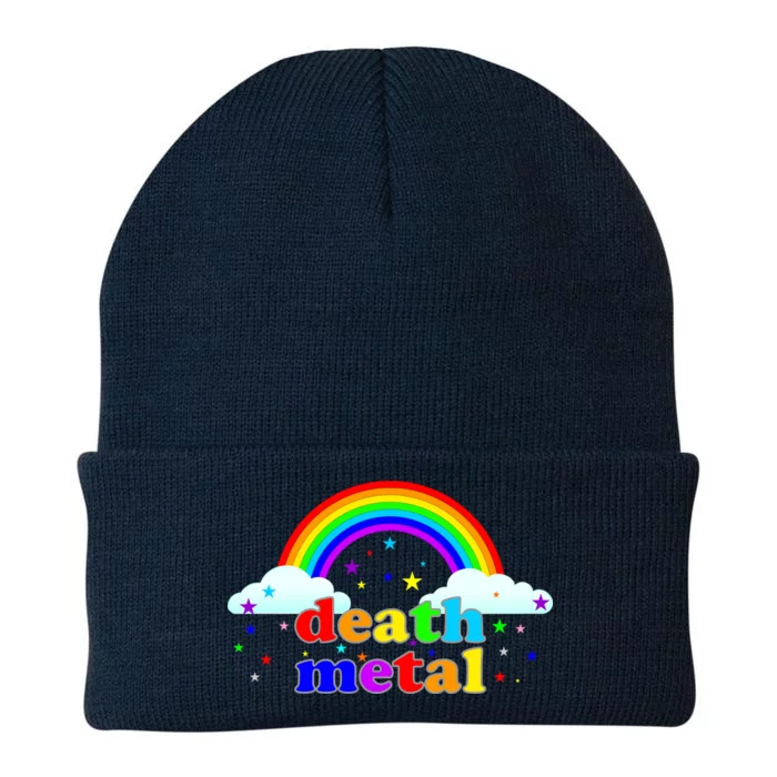 Rainbow Death Metal Logo Knit Cap Winter Beanie