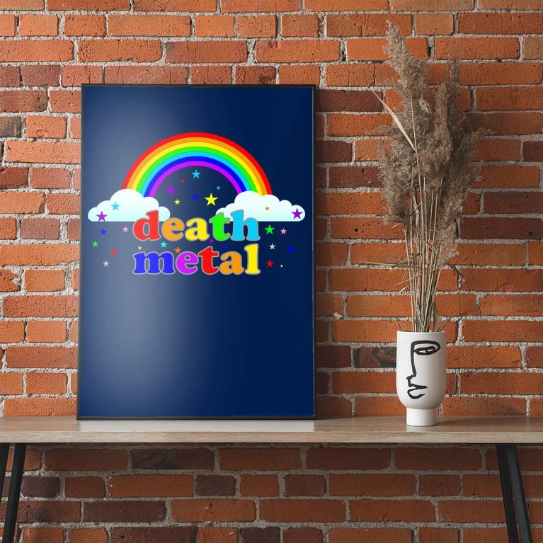 Rainbow Death Metal Logo Poster