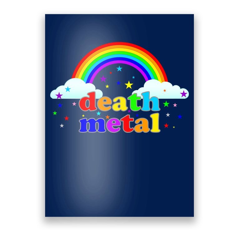 Rainbow Death Metal Logo Poster