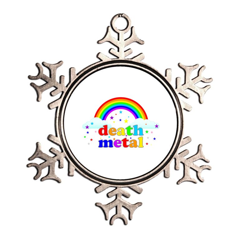 Rainbow Death Metal Logo Metallic Star Ornament