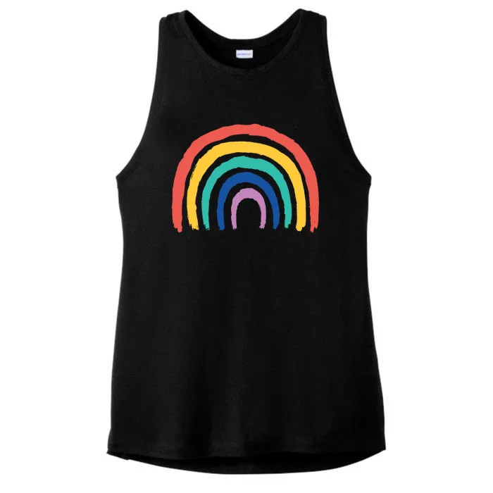 Rainbow Drawing Ladies Tri-Blend Wicking Tank