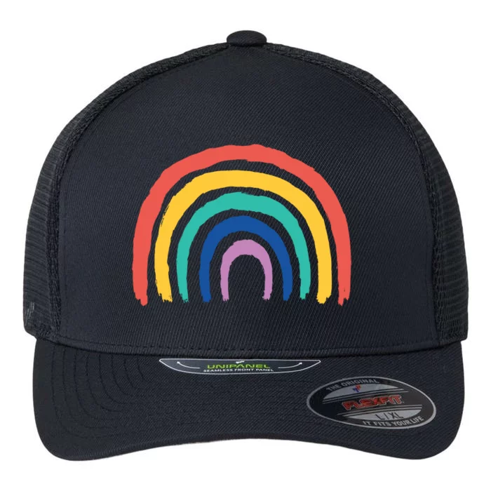 Rainbow Drawing Flexfit Unipanel Trucker Cap