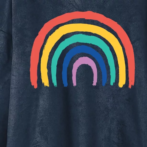 Rainbow Drawing Hooded Wearable Blanket