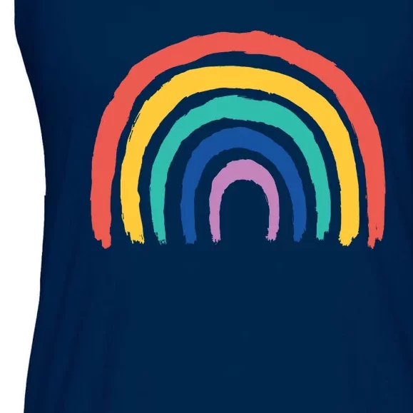 Rainbow Drawing Ladies Essential Flowy Tank