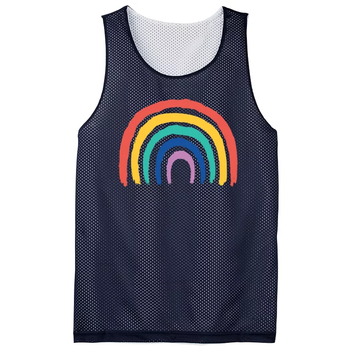 Rainbow Drawing Mesh Reversible Basketball Jersey Tank