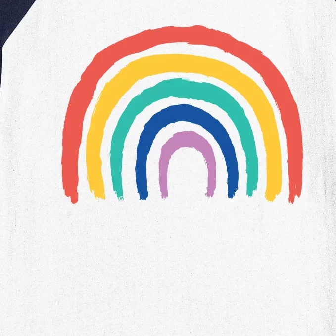 Rainbow Drawing Baseball Sleeve Shirt