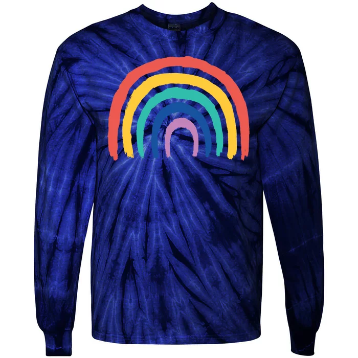 Rainbow Drawing Tie-Dye Long Sleeve Shirt