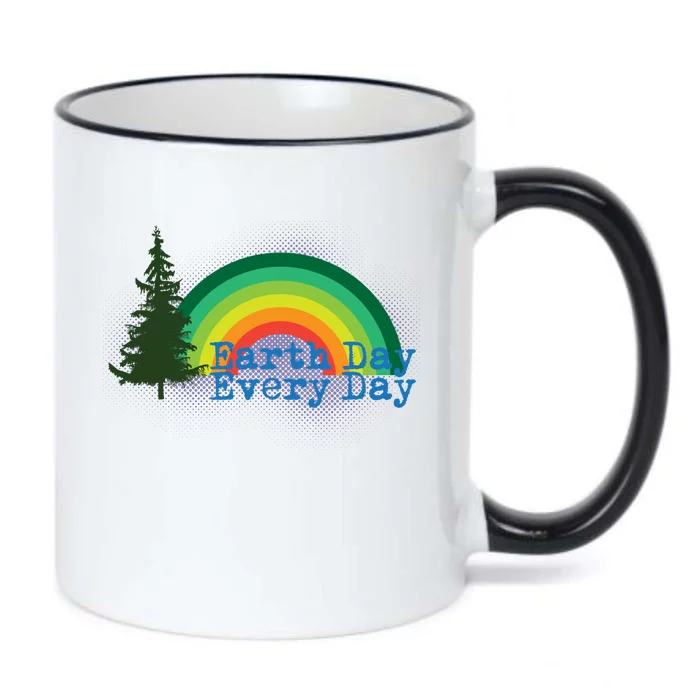 Rainbow Earth Day Every Day Retro Black Color Changing Mug